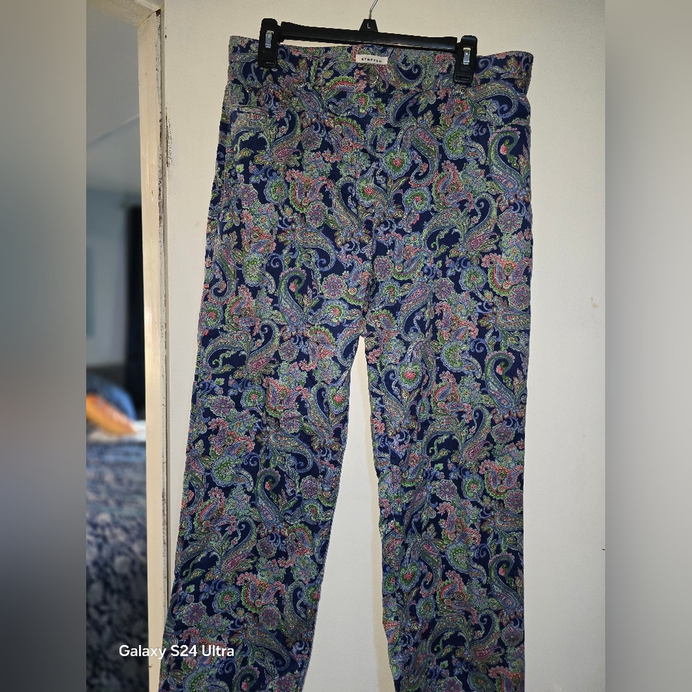 Vintage JONES NEW YORK Paisley Pants * Sz 12 * Mint Condition